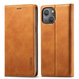 Lc.Imeeke iPhone 14 Plus Fodral med Kortfack Flip Brun