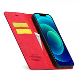 Lc.Imeeke iPhone 14 Plus Fodral med Kortfack Flip Röd