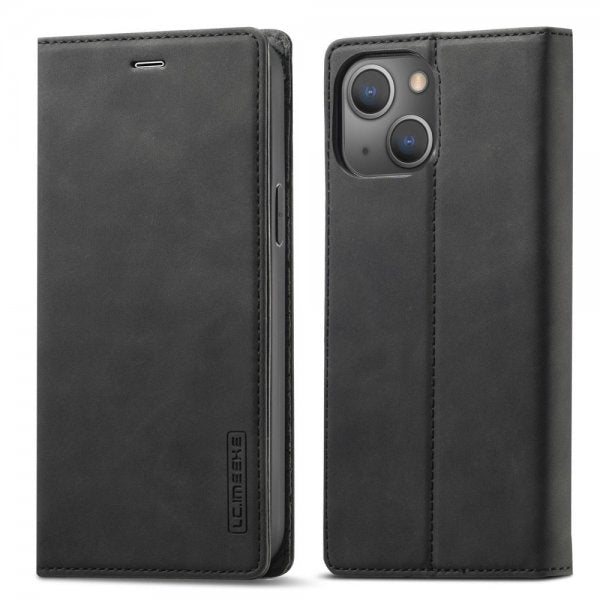 Lc.Imeeke iPhone 14 Plus Fodral med Kortfack Flip Svart