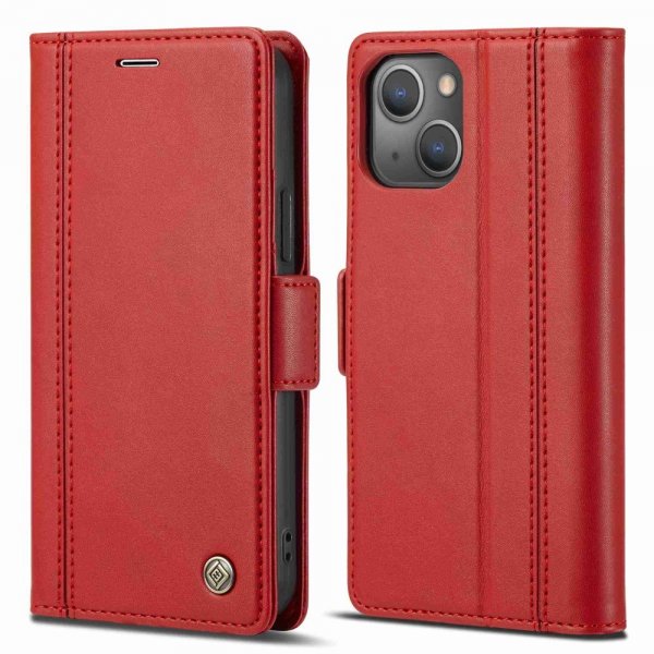 Lc.Imeeke iPhone 14 Plus Fodral med Kortfack Röd