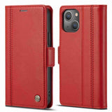 Lc.Imeeke iPhone 14 Plus Fodral med Kortfack Röd