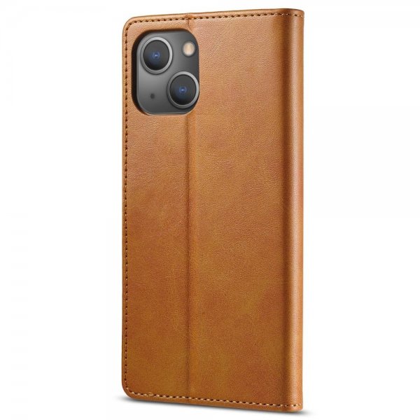 Lc.Imeeke iPhone 14 Plus Fodral med Kortfack Stativfunktion Ljusbrun