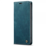 CaseMe iPhone 14 Plus Fodral Retro Flip Petrol