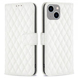 iPhone 14 Plus Fodral Rombmönster Vit