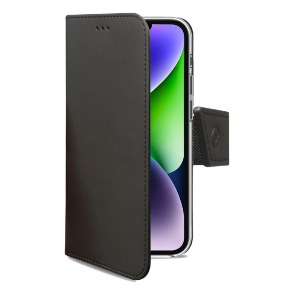Celly iPhone 14 Plus Fodral Wally Wallet Case Svart