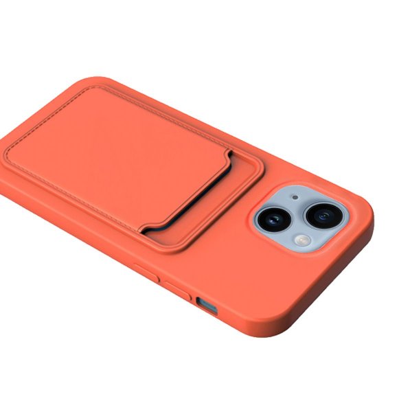 iPhone 14 Plus Skal Korthållare Orange