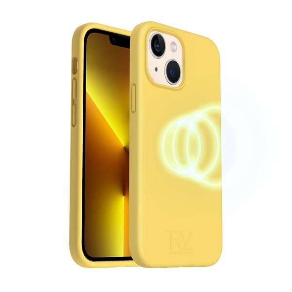 Rvelon iPhone 14 Plus Skal Silikon MagSafe Gul