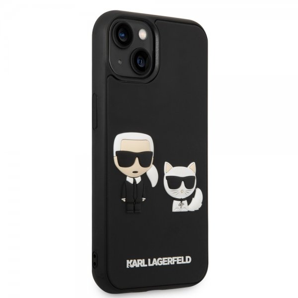 Karl Lagerfeld iPhone 14 Plus Skal 3D Rubber Karl & Choupette Svart
