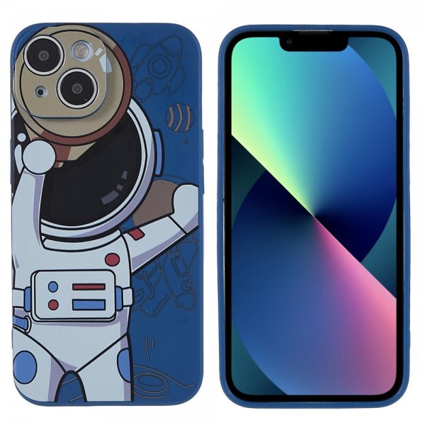 iPhone 14 Plus Skal Astronaut Blå Grå