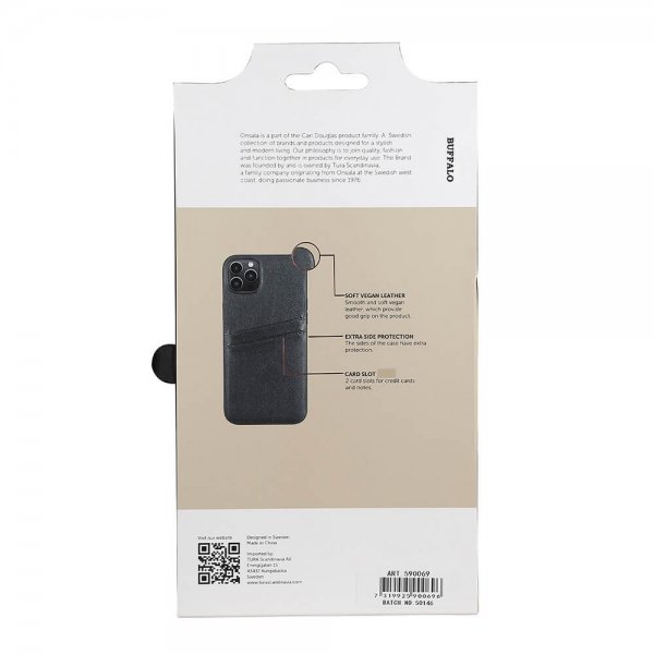 Buffalo iPhone 14 Plus Skal Backcover with Card Slots Svart
