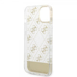 Guess iPhone 14 Plus Skal Bottom Stripe Script Logo Guld