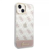 Guess iPhone 14 Plus Skal Bottom Stripe Script Logo Rosa