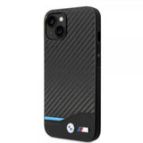 BMW iPhone 14 Plus Skal Carbon Effect Printed Logo Svart