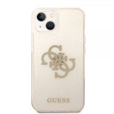 Guess iPhone 14 Plus Skal Full Glitter Guld