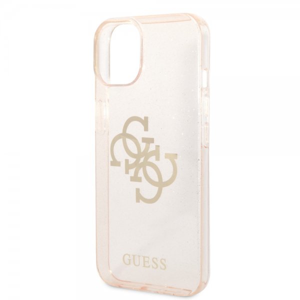 Guess iPhone 14 Plus Skal Full Glitter Guld