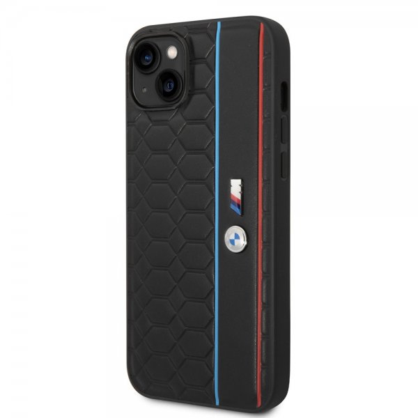 BMW iPhone 14 Plus Skal Hexagonal Pattern Svart