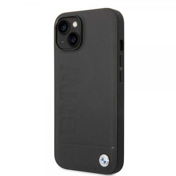 BMW iPhone 14 Plus Skal Hot Stamp Metal Logo Svart