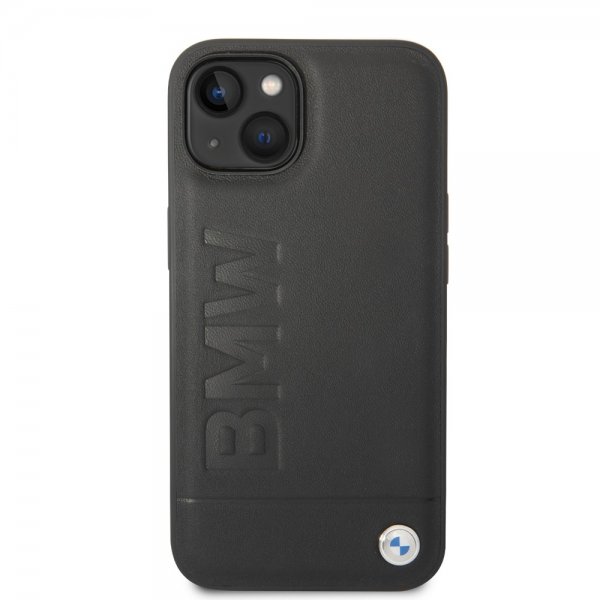 BMW iPhone 14 Plus Skal Hot Stamp Metal Logo Svart