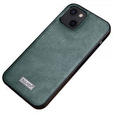 Sulada iPhone 14 Plus Skal Lädertextur Grön