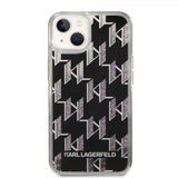 Karl Lagerfeld iPhone 14 Plus Skal Liquid Glitter Monogram Svart