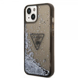 Guess iPhone 14 Plus Skal Liquid Glitter Translucent Svart