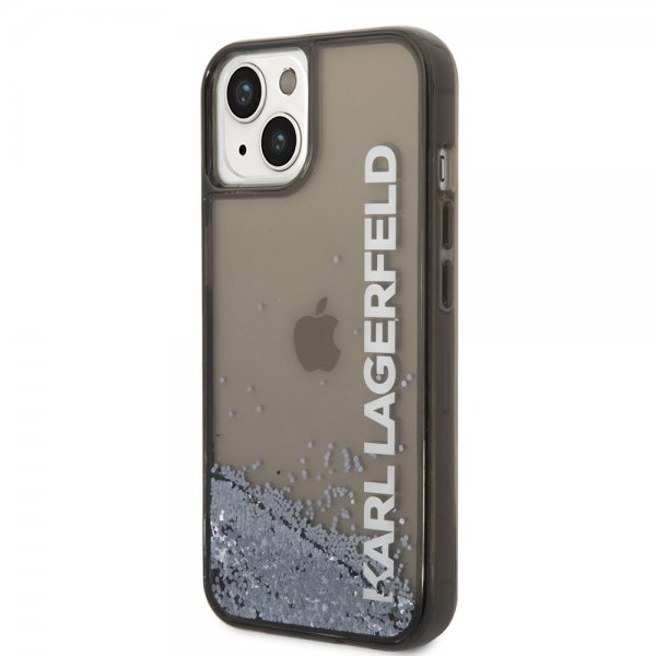 Karl Lagerfeld iPhone 14 Plus Skal Liquid Glitter Translucent Svart