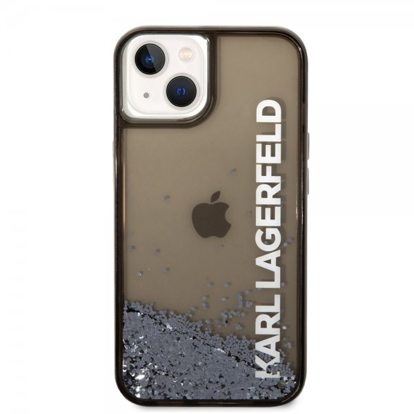 Karl Lagerfeld iPhone 14 Plus Skal Liquid Glitter Translucent Svart