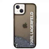 Karl Lagerfeld iPhone 14 Plus Skal Liquid Glitter Translucent Svart