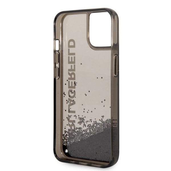 Karl Lagerfeld iPhone 14 Plus Skal Liquid Glitter Translucent Svart