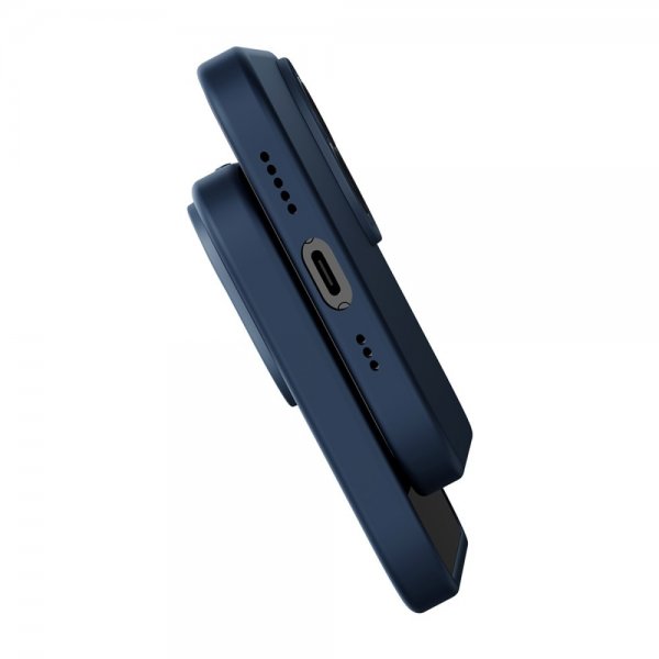 Baseus iPhone 14 Plus Skal Liquid Silica Gel MagSafe Blå