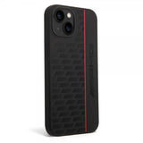 AMG iPhone 14 Plus Skal Liquid Silicone Carbon Pattern Svart