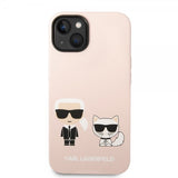 Karl Lagerfeld iPhone 14 Plus Skal Liquid Silicone Karl & Choupette Rosa