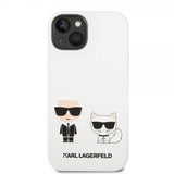 Karl Lagerfeld iPhone 14 Plus Skal Liquid Silicone Karl & Choupette Vit