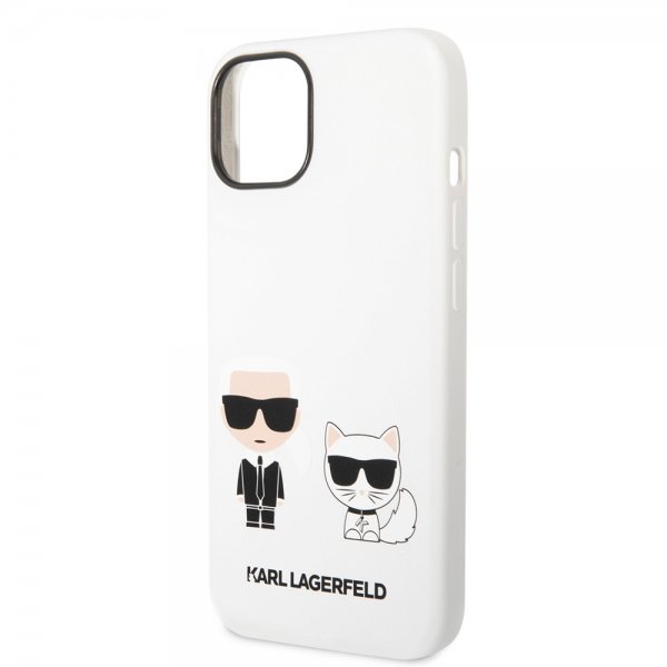 Karl Lagerfeld iPhone 14 Plus Skal Liquid Silicone Karl & Choupette Vit