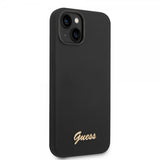 Guess iPhone 14 Plus Skal Liquid Silicone Metal Logo Svart