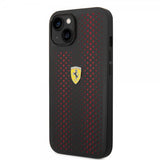 Ferrari iPhone 14 Plus Skal Logo Perforerad Röd