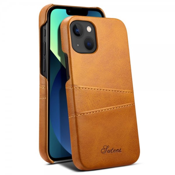 iPhone 14 Plus Skal med två Kortfack Khaki