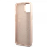 Guess iPhone 14 Plus Skal Metal Plate Logo MagSafe Rosa