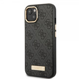 Guess iPhone 14 Plus Skal Metal Plate Logo MagSafe Svart