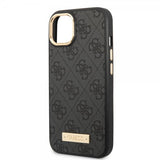 Guess iPhone 14 Plus Skal Metal Plate Logo MagSafe Svart
