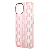Karl Lagerfeld iPhone 14 Plus Skal Monogram Vertical Stripe Rosa