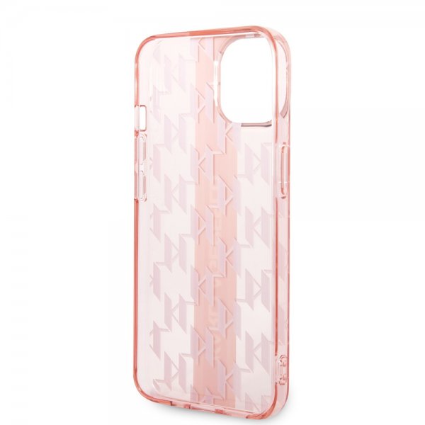 Karl Lagerfeld iPhone 14 Plus Skal Monogram Vertical Stripe Rosa