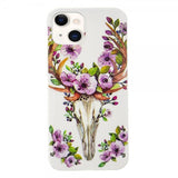 iPhone 14 Plus Skal Motiv Blommor och Hjort