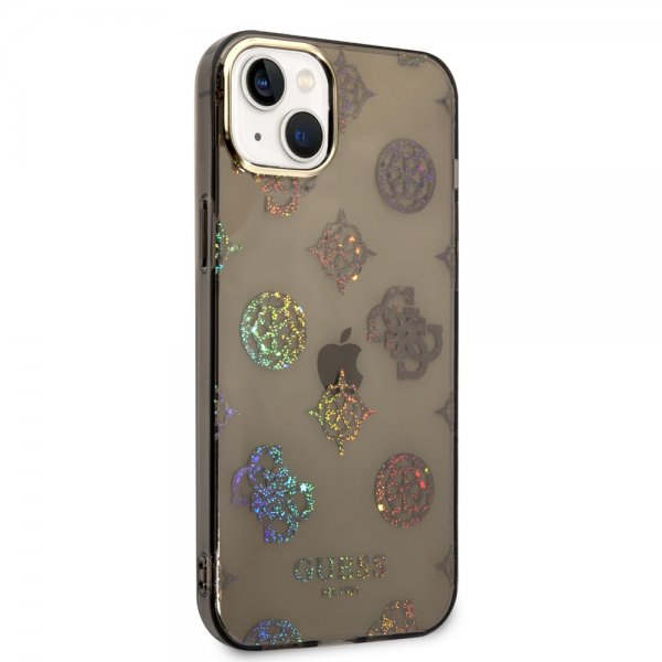 Guess iPhone 14 Plus Skal Peony Glitter Svart