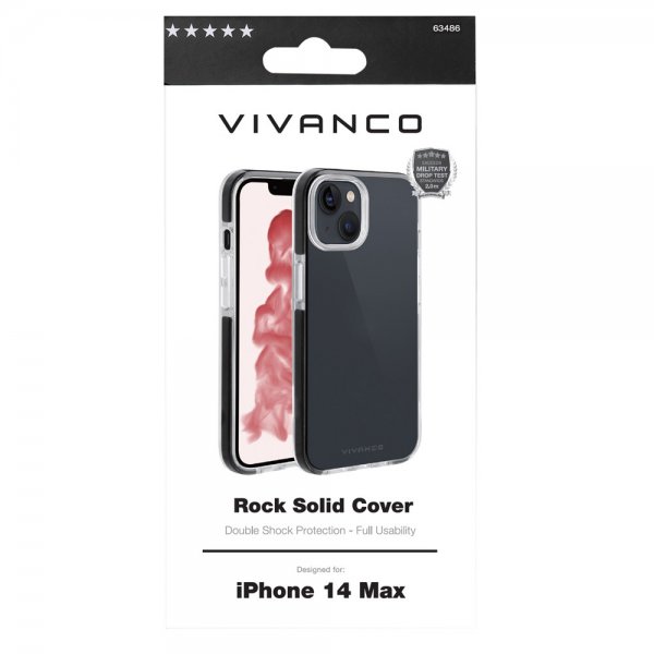 Vivanco iPhone 14 Plus Skal Rock Solid Svart Klar
