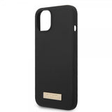 Guess iPhone 14 Plus Skal Silicone Metal Plate MagSafe Svart