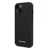 Karl Lagerfeld iPhone 14 Plus Skal Solid Glitter Plaque Logo Svart