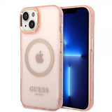 Guess iPhone 14 Plus Skal Translucent MagSafe Rosa