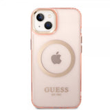 Guess iPhone 14 Plus Skal Translucent MagSafe Rosa
