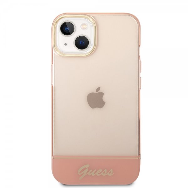 Guess iPhone 14 Plus Skal Translucent Rosa